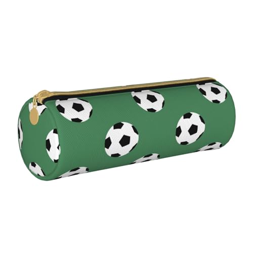BKDODKS Federmäppchen aus Leder mit Fußball-Aufdruck, für Herren und Damen, mit Reißverschluss, leicht von BKDODKS