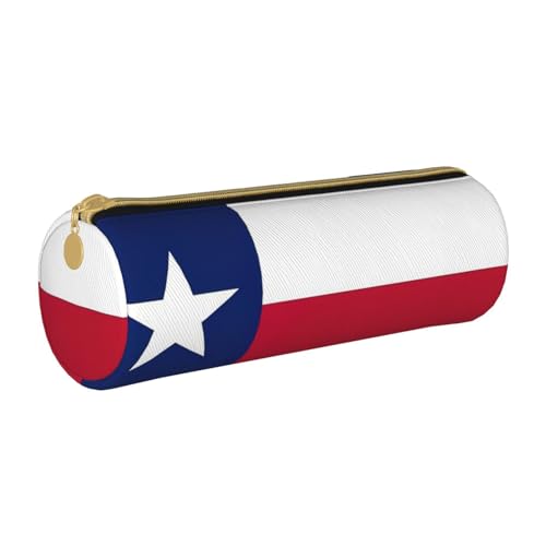 BKDODKS Federmäppchen aus Leder mit Texas-Flagge, für Erwachsene, für Herren und Damen, mit Reißverschluss, leicht von BKDODKS