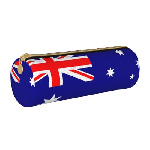 BKDODKS Federmäppchen aus Leder mit australischer Flagge, für Erwachsene, für Herren und Damen, mit Reißverschluss, leicht von BKDODKS