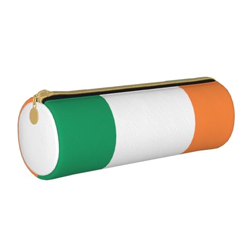 BKDODKS Federmäppchen aus Leder mit irischer Flagge, für Erwachsene, für Herren und Damen, mit Reißverschluss, leicht von BKDODKS