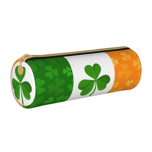BKDODKS Federmäppchen aus Leder mit irischer Flagge, für Erwachsene, für Herren und Damen, mit Reißverschluss, leicht von BKDODKS