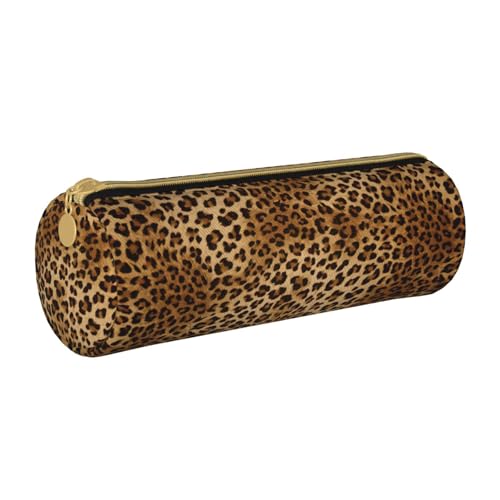 BKDODKS Federmäppchen aus Leder mit niedlichem Leopardenmuster, für Herren und Damen, mit Reißverschluss, leicht von BKDODKS