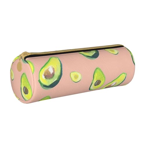 BKDODKS Federmäppchen aus Leder mit vielen Avocado-Bildern, für Erwachsene, für Herren und Damen, mit Reißverschluss, leicht von BKDODKS