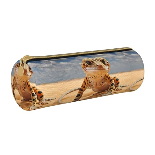 BKDODKS Federmäppchen für Erwachsene, Leder, mit Leopardenmuster, mit Reißverschluss, leicht von BKDODKS