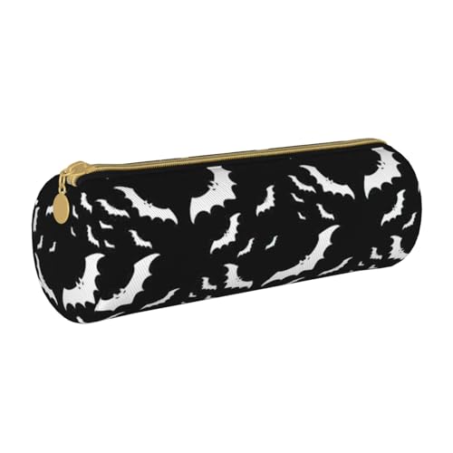 BKDODKS Federmäppchen für Erwachsene, Motiv: fliegende Fledermäuse, aus Leder, mit Reißverschluss, leicht von BKDODKS