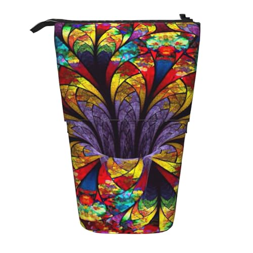 BKDODKS Federmäppchen mit Blumenmuster, Teleskop-Etui, Stand-Up-Aufbewahrungstasche, Schreibwaren, Kosmetik, Federmäppchen von BKDODKS