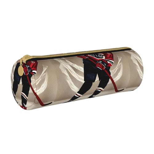 BKDODKS Federmäppchen mit Hockey-Sportaufdruck, für Erwachsene, Leder, für Herren und Damen, mit Reißverschluss, leicht von BKDODKS