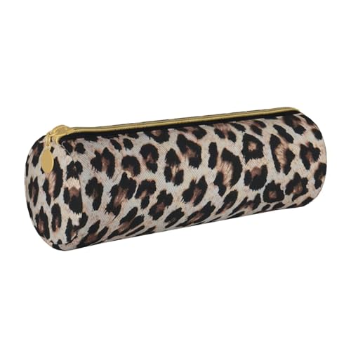 BKDODKS Federmäppchen mit Leopardenmuster, für Erwachsene, Leder, für Herren und Damen, mit Reißverschluss, leicht von BKDODKS