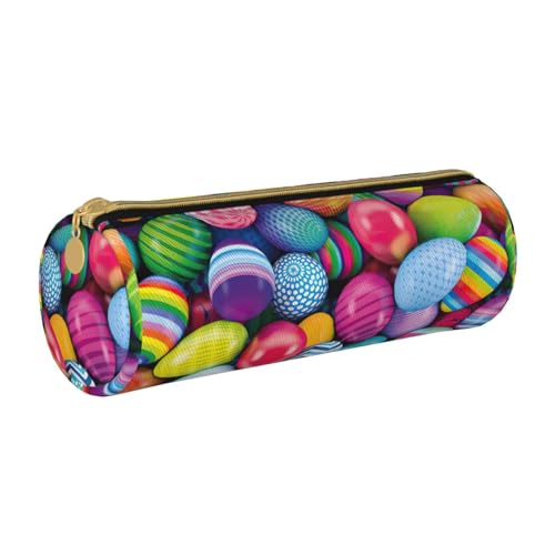 BKDODKS Federmäppchen mit Ostereier-Aufdruck, für Erwachsene, Leder, für Herren und Damen, Federmäppchen mit Reißverschluss, leicht von BKDODKS