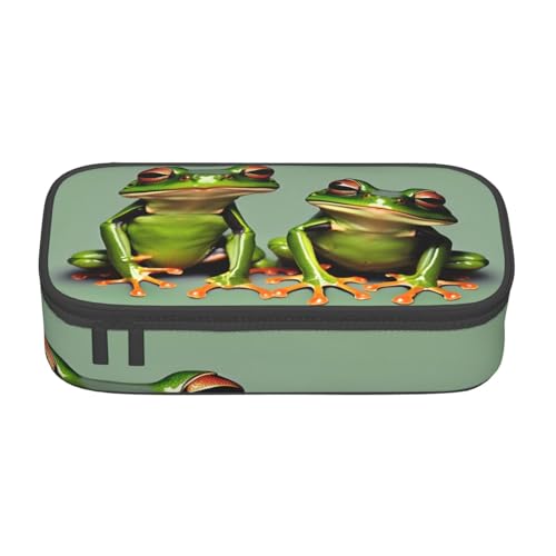 BKDODKS Lustige grüne Frösche 1 Druck Multifunktionales Federmäppchen Schreibwaren Aufbewahrungstasche Zubehör Favorite Erwachsene von BKDODKS