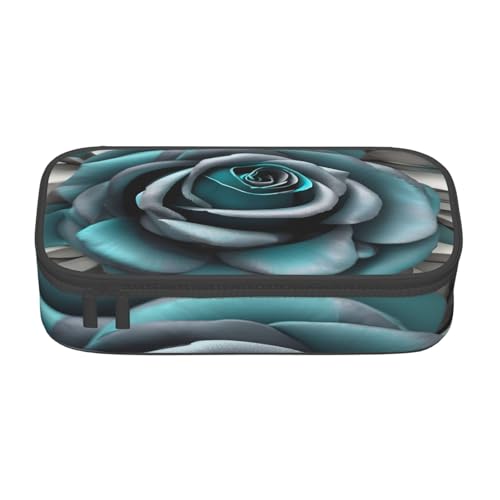 BKDODKS Multifunktionales Federmäppchen, Schreibwaren-Aufbewahrungstasche, für Erwachsene, Blaugrün / Grau von BKDODKS