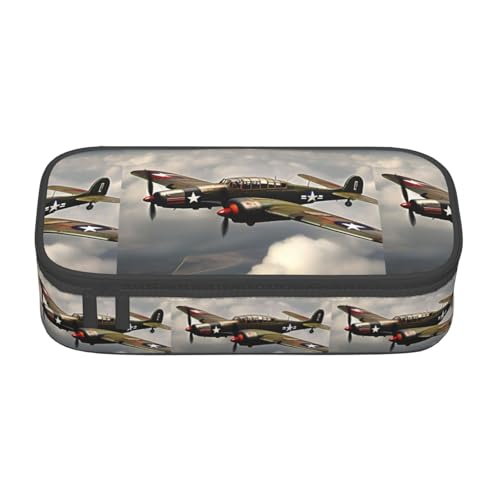 BKDODKS Multifunktionales Federmäppchen aus dem 2. Weltkrieg Flugzeug 2 Standardmaßstab 2_00x Druck Multifunktionales Federmäppchen Schreibwaren Aufbewahrungstasche Zubehör Favorite Erwachsene von BKDODKS