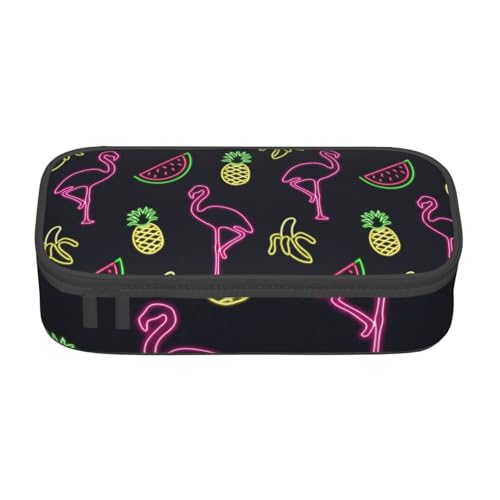 BKDODKS Multifunktionales Federmäppchen mit Ananas-/Bananen-Flamingo-Druck, Schreibwaren, Aufbewahrungstasche, Zubehör für Erwachsene von BKDODKS
