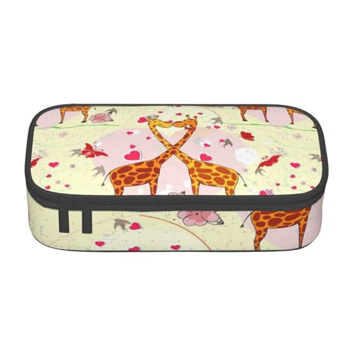 BKDODKS Multifunktionales Federmäppchen mit Giraffenmotiv, Herz, Blume, Schmetterling, Schreibwaren, Aufbewahrungstasche, Zubehör für Erwachsene von BKDODKS