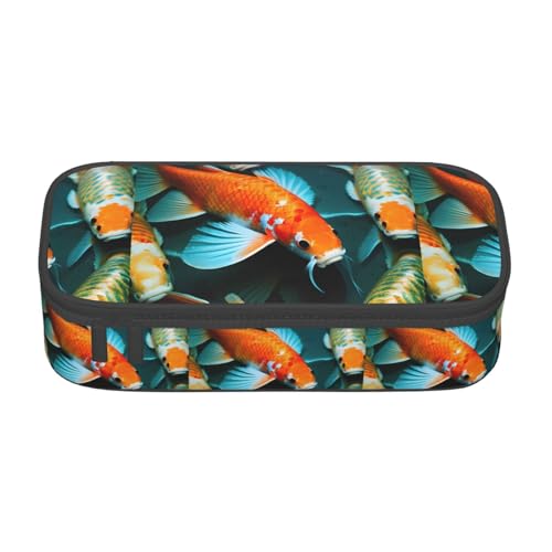 BKDODKS Multifunktionales Federmäppchen mit Koi-Fisch-Motiv, Schreibwaren, Aufbewahrungstasche, Zubehör für Erwachsene von BKDODKS