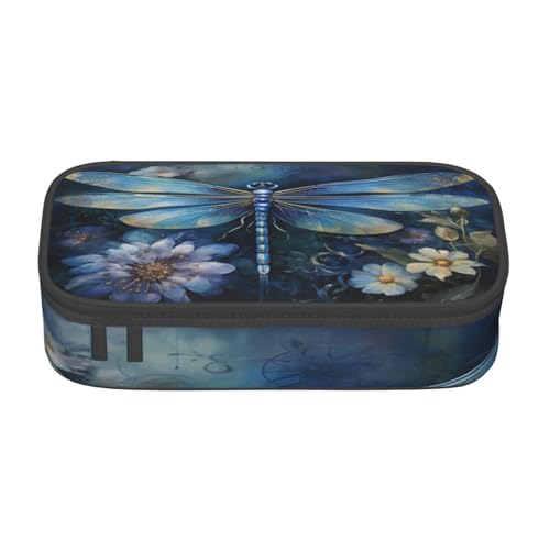 BKDODKS Multifunktionales Federmäppchen mit Libellen-Druck, Schreibwaren, Aufbewahrungstasche, Zubehör für Erwachsene von BKDODKS