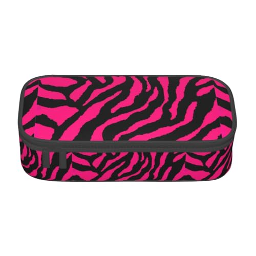 BKDODKS Multifunktionales Federmäppchen mit Zebra-Tiger-Leoparden-Motiv, Rot, Schreibwaren, Aufbewahrungstasche, Zubehör für Erwachsene von BKDODKS