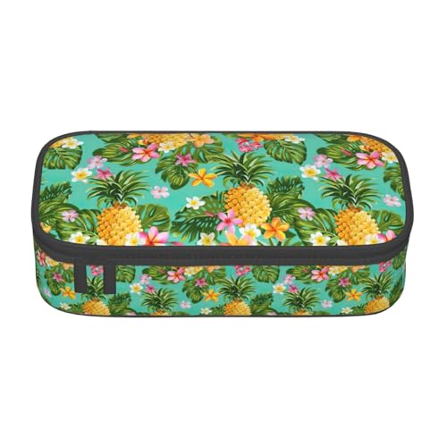 BKDODKS Multifunktionales Federmäppchen mit tropischen Früchten, Ananas, Schreibwaren, Aufbewahrungstasche, Zubehör für Erwachsene von BKDODKS