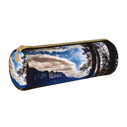 BKDODKS Rocky Mountain Range Federmäppchen für Erwachsene, Leder, mit Reißverschluss, leicht von BKDODKS