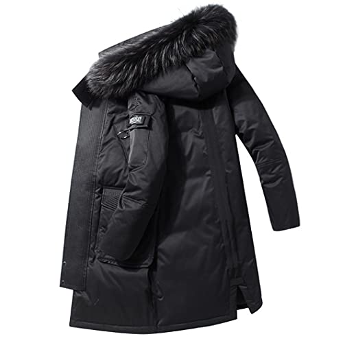 Daunenjacke für Herren, lang, Parkas, Winter, weiß, Daunenmantel, Fellkragen, lange Jacke von BKDTDYL