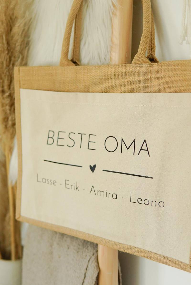 Tasche, Beste Oma Personalisiert, Enkelkinder, Einkaufstasche, Du Bist Wundervoll, Personalisert, Mama, Oma, Patentante von BKDesignmitHerz