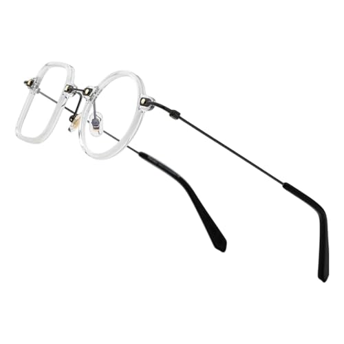 BKEKM Brillenfassungen Brillenfassungen, Titan-Brillenfassungen, Retro-Mode-Brillenfassungen, kreativ, links, quadratisch, rechts, rund, Brillen, Unisex Leichtes von BKEKM