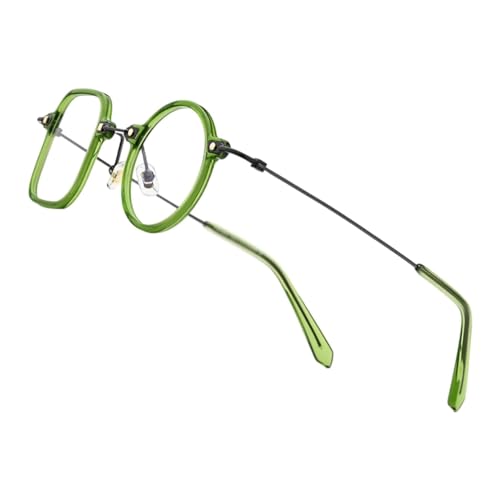 BKEKM Brillenfassungen Brillenfassungen, Titan-Brillenfassungen, Retro-Mode-Brillenfassungen, kreativ, links, quadratisch, rechts, rund, Brillen, Unisex Leichtes von BKEKM