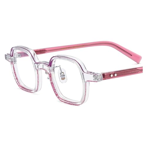 BKEKM Brillenfassungen Einzigartige Brillengestelle, quadratische Acetat-Brillengestelle mit klaren Gläsern, Brillengestelle, tragbare und bequeme Brillen Leichtes von BKEKM