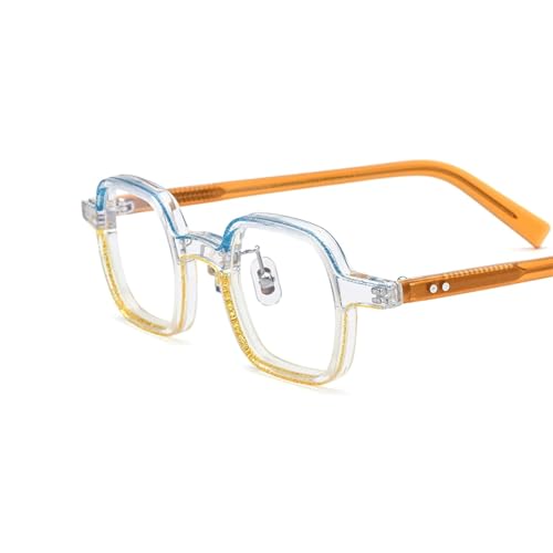 BKEKM Brillenfassungen Kreative Brillengestelle, tragbare Acetat-Brillengestelle, geeignet für langfristiges Tragen. Brillengestelle, glitzernde quadratische Brillen Leichtes von BKEKM