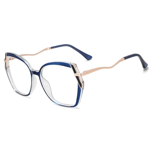 BKEKM Brillenfassungen Leichte Brillengestelle, Anti-Blaulicht-Brillengestelle, modische Kunst-Brillengestelle, Brillen mit klaren Gläsern Leichtes von BKEKM