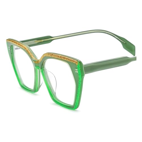 BKEKM Brillenfassungen Niedliche Brillengestelle, Acetat-Brillengestelle, Glitzerrahmen-Design, Brillengestelle, angenehm zu tragende Brillen, Unisex Leichtes von BKEKM