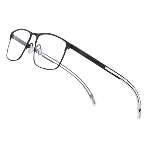 BKEKM Brillenfassungen Quadratische Brillengestelle Brillengestelle aus reinem Titan, rutschfeste Silikon-Brillengestelle, schicke Unisex-Brillen, leicht zu tragen Leichtes von BKEKM
