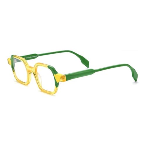 BKEKM Brillenfassungen Rechteckige Brillengestelle, Acetat-Brillengestelle, bunte Nähte, Brillengestelle, Reise- und Outdoor-Dekorationsbrillen Leichtes von BKEKM