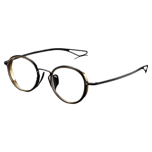 BKEKM Brillenfassungen Ultraleichte Brillengestelle, runde Brillengestelle aus reinem Titan mit klaren Gläsern, Brillengestelle, Unisex-Brillen Leichtes von BKEKM