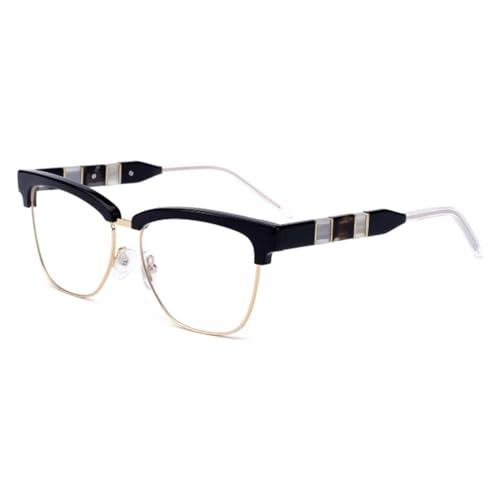 Brillenfassungen Cat Eye Brillengestelle, tragbare Acetat-Brillengestelle, kreative gestreifte Beine, Brillengestelle, Acryllinsen, Brillen Leichtes von BKEKM