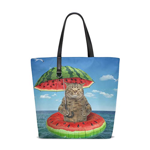 BKEOY große Damen-Hand-Schultertasche mit lustigem Katzenmotiv von BKEOY