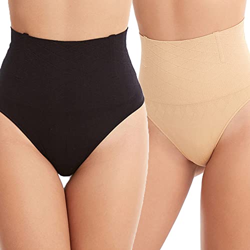 BKEPDY Bauchweg Unterhose Damen Mieder String Tanga Shapewear Miederhose Hohe Taille Miederslip Nahtlos Body Shaper Figurformende Shaping Unterwäsche von BKEPDY