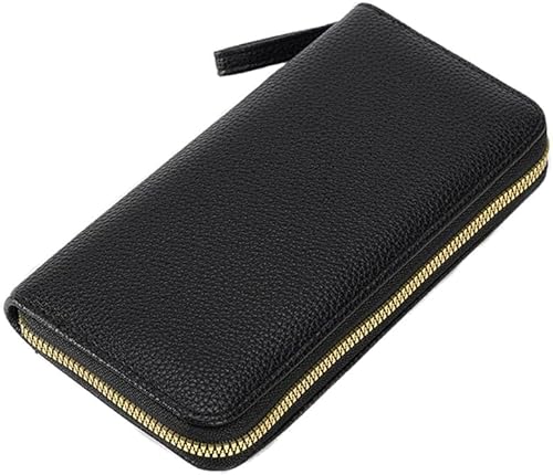BKEPDY Rechteckige Damen Geldbörse Brieftasche Portemonnaie Kunstleder Reißverschluss Handgelenk Clutch Kartenhalter Langbörse von BKEPDY