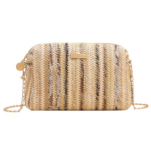 BKEPDY Damen Stroh Clutch Geldbörse Sommer Handtaschen Umhängetaschen aus Gewebtem Stroh Strand Clutch Geldbörse Straw Clutch for Women von BKEPDY