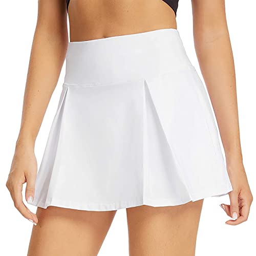 BKEPDY Tennis Rock Damen Hosenrock Faltenrock Sport Skort Tennisrock mit Innenhose Sportrock Minirock Atmungsaktiv Röcke für Tennis Golf Laufen Fitness von BKEPDY