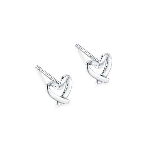 BKEPDY Ohrringe für Damen Ohrringe 999 Silber Ohrstecker als Herz Geschenke für Frauen Damen-Schmuck Ohrringe Versilbert Hohle Herz Schmuck von BKEPDY