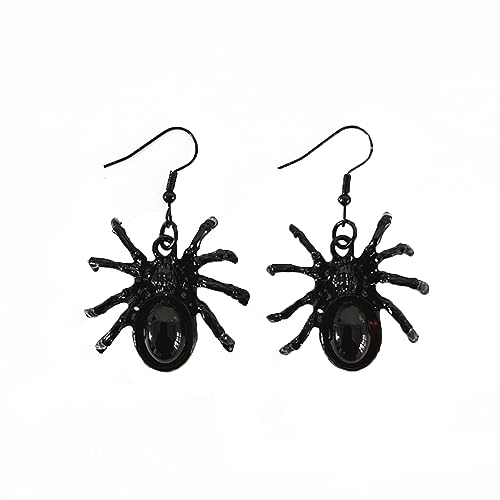 BKEPDY Spinnen Ohrringe Gothic Ohrstecker Übertrieben Punk Zirkonia Halloween Gruselige Kostüm Schmuck Für Frauen (Schwarz) von BKEPDY