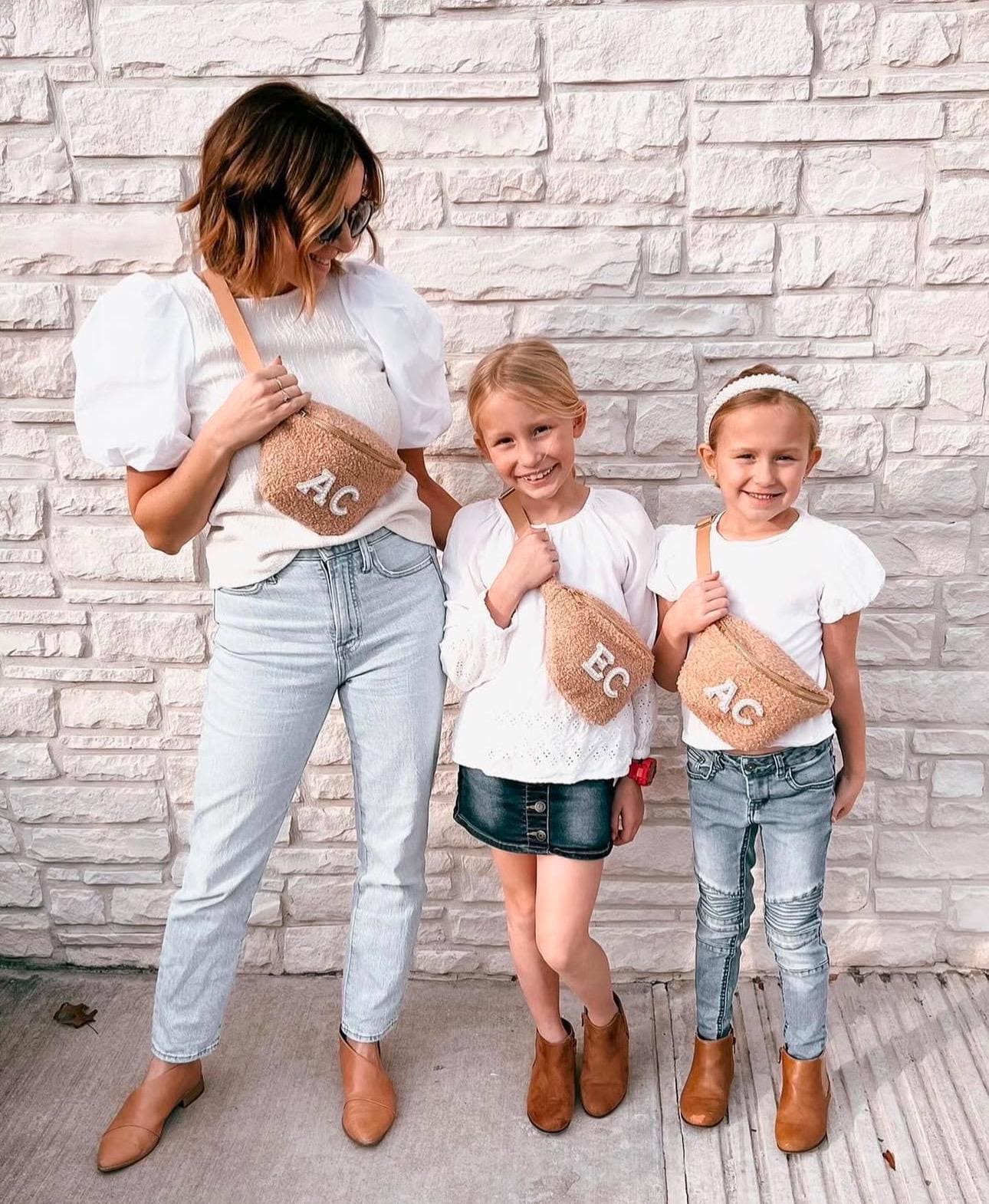 Custom Sherpa Fanny Pack Personalisierte Teddy Gürteltasche Mit Strass Perlen Patches von BKLYNLNDN