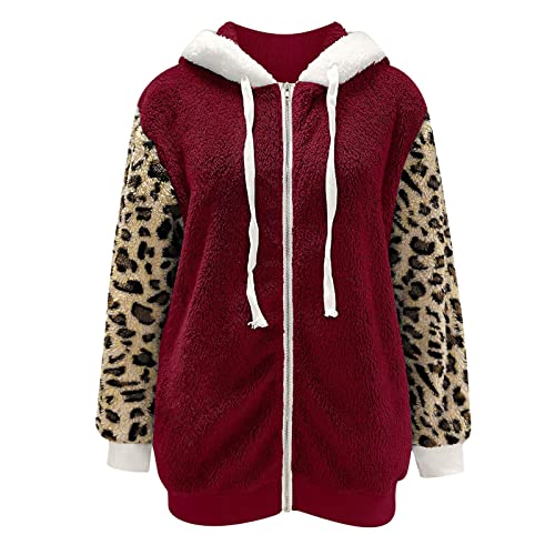 BKSCAYXS Wintermantel Mädchen Klassischer Plüschjacke Kapuzenpullover Damen Lange Mit Kapuze Casual Kuschel Jacke Kuscheljacke Flauschig Plüsch Jacken Einfarbig Farbblock Wintermantel von BKSCAYXS