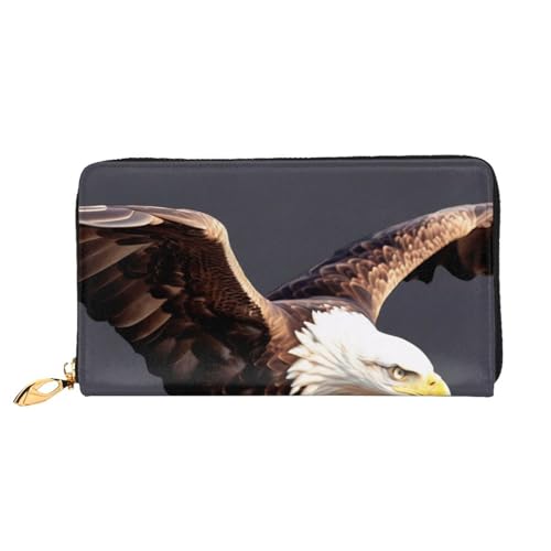 BKTRAVERPT Lange Ledergeldbörse Adler mit Reißverschluss – stilvoller Kreditkarten-Organizer, Clutch für Damen und Herren, Handy-Geldbörse, 3D-Druckmuster, Einheitsgröße, Casual BKTRAVERPT Lange Ledergeldbörse Adler mit Reißverschluss – stilvoller Kreditkarten-Organizer, Clutch für Damen und Herren, Handy-Geldbörse, 3D-Druckmuster, Einheitsgröße, Casual von BKTRAVERPT