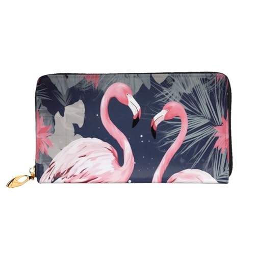 BKTRAVERPT Lange Ledergeldbörse mit rosa Flamingo und Blättern mit Reißverschluss, stilvoller Kreditkarten-Organizer, Clutch für Damen und Herren, Handy-Geldbörse, 3D-Druckmuster, Einheitsgröße, BKTRAVERPT Lange Ledergeldbörse mit rosa Flamingo und Blättern mit Reißverschluss, stilvoller Kreditkarten-Organizer, Clutch für Damen und Herren, Handy-Geldbörse, 3D-Druckmuster, Einheitsgröße, von BKTRAVERPT