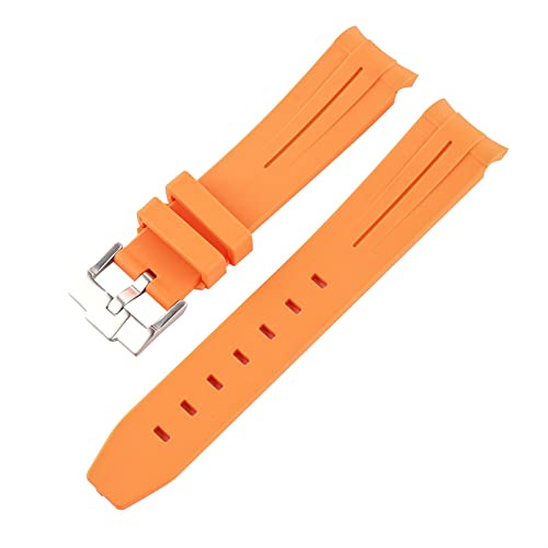 BKUANE 20 mm Gummi-Uhrenarmbänder mit Dornschließe für 20 mm Uhrenarmband, wasserdichtes Silikon-Armband, Uhrenzubehör, Teile mit Werkzeugen, 20 mm von BKUANE