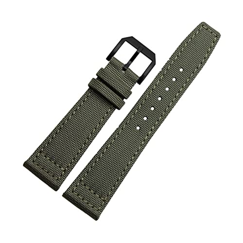 BKUANE 20 mm Uhrenarmbänder für IWC Pilot Portugiesisch Portofino Nylon Canvas Uhrenarmbänder Grün Blau Grau Schwarz Armbänder Armbänder, 21 mm, Achat von BKUANE