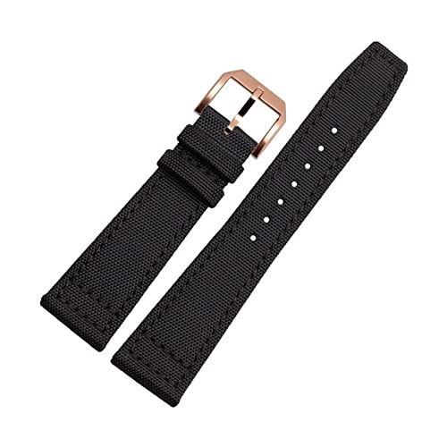 BKUANE 20 mm Uhrenarmbänder für IWC Piloten, Portugiesisch, Portofino, Nylon-Leinen, Uhrenarmbänder, Grün, Blau, Grau, Schwarz, 20 mm von BKUANE