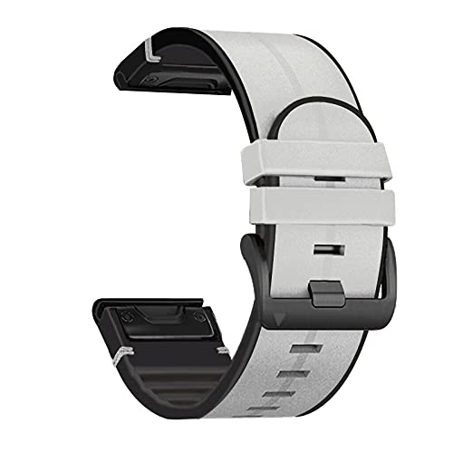 BKUANE 26 22 mm Silikon-Lederarmband für Garmin Fenix 7X 7 6 6X Pro 5X 5 Plus 3HR 935 Smartwatch, wasserdicht, Easyfit, For Fenix 6X 6XPro, Achat von BKUANE